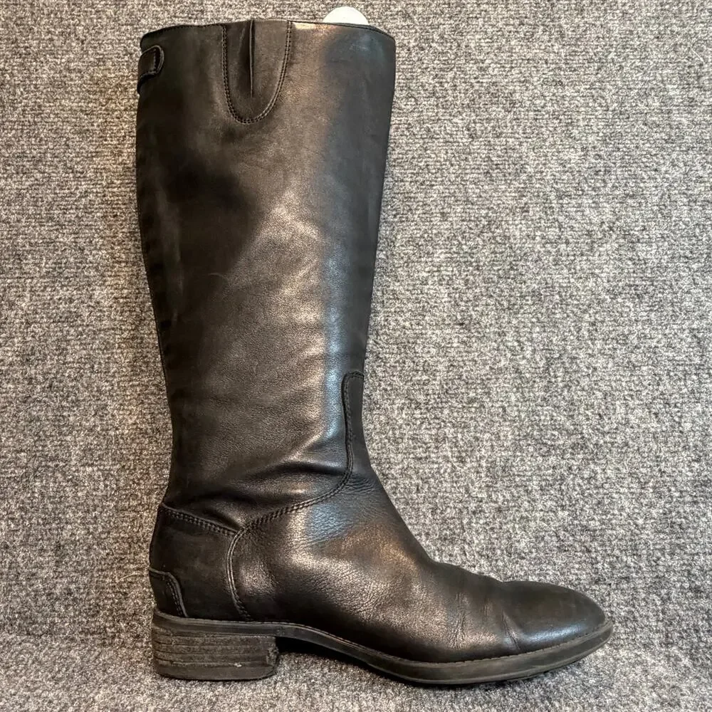 Sam Edelman Penny Black Leather Knee High Tall Riding Boots Size 8 Equestrian